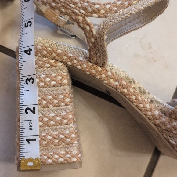 NEW Dolce Vita Alex Platform Sandals Cream Raffia Size 10 - Picture 4 of 9